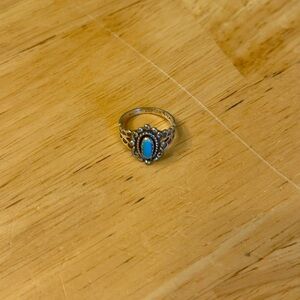 Vintage-Style Silver Turquoise Ring